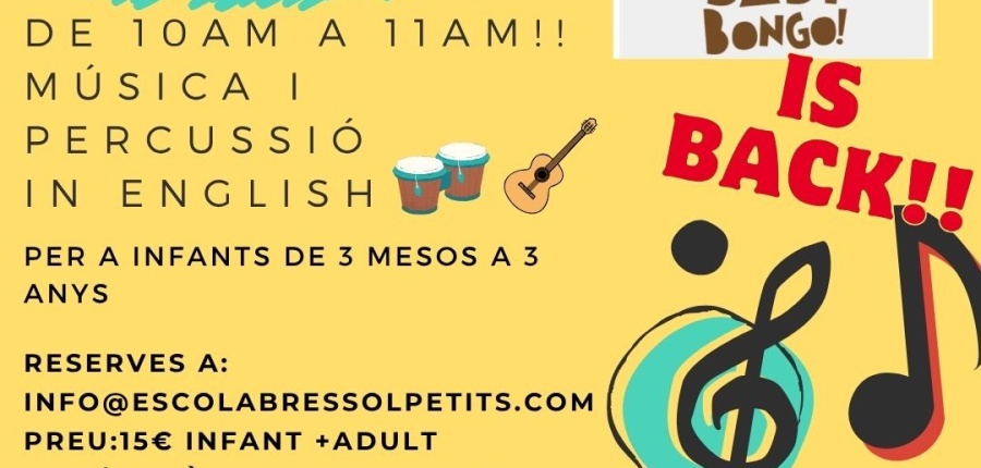 Imagen principal de TORNA EL BABY BONGO!! 7 DE JUNY!! PLACES LIMITADES!!