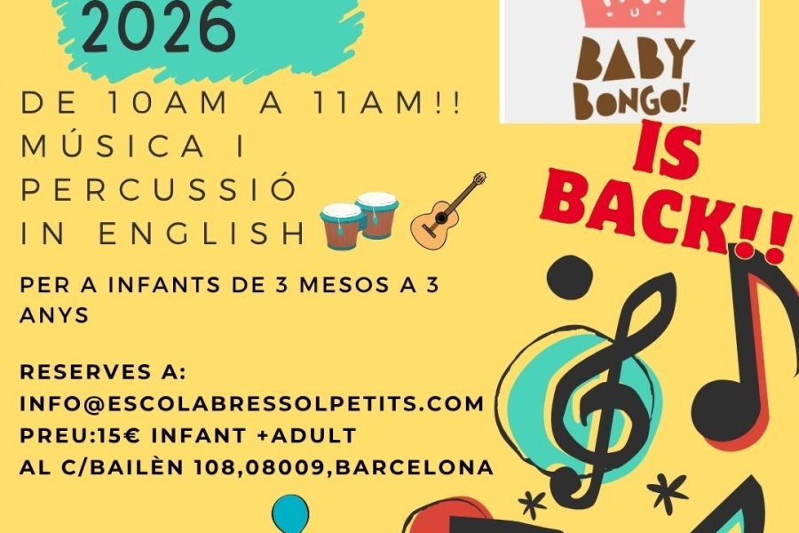 Imagen descriptiva de TORNA EL BABY BONGO!! 7 DE JUNY!! PLACES LIMITADES!!